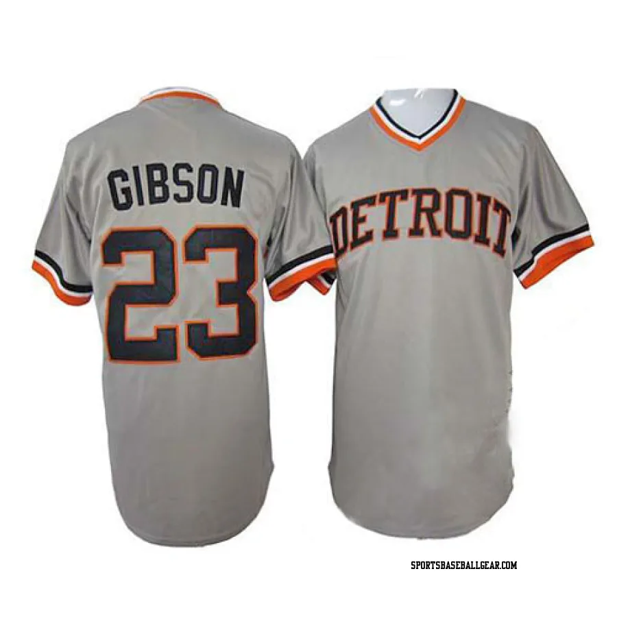 Kirk Gibson Men's Detroit Tigers Grey Authentic 1968 Throwback Jersey