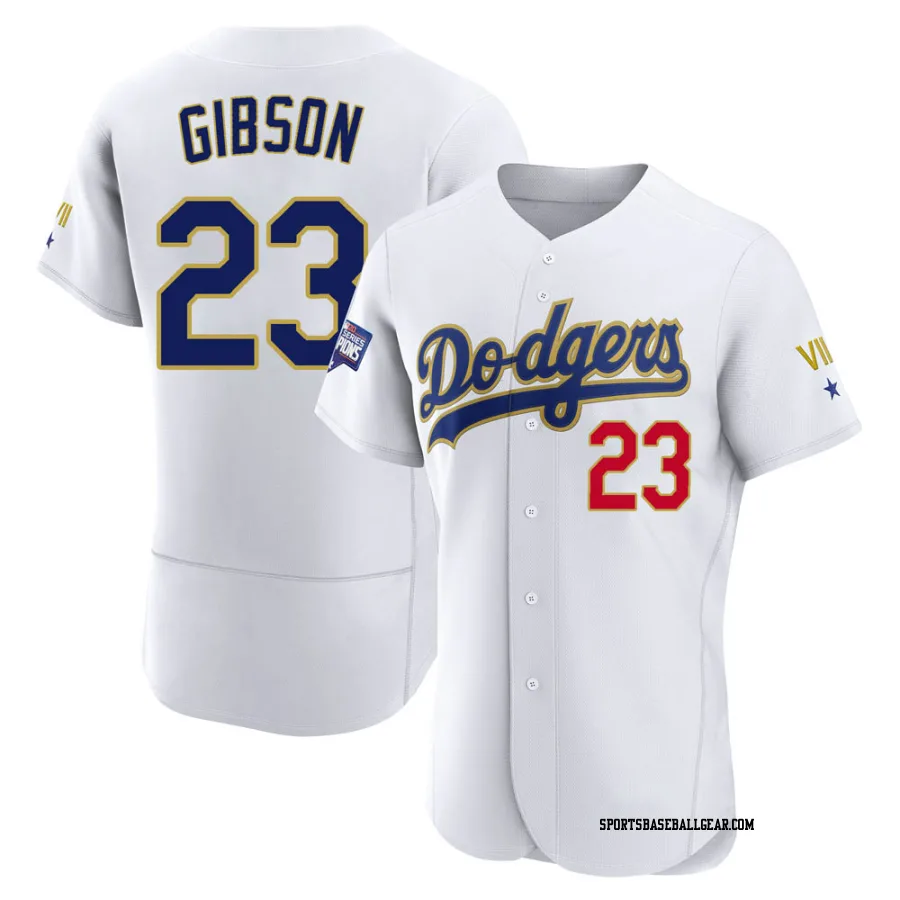 Kirk Gibson Men's Los Angeles Dodgers White/Gold Authentic 2021 Gold Program Player Jersey