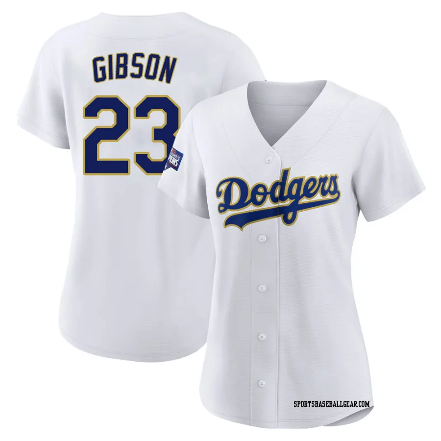 Kirk Gibson Women's Los Angeles Dodgers White/Gold Authentic 2021 Gold Program Player Jersey