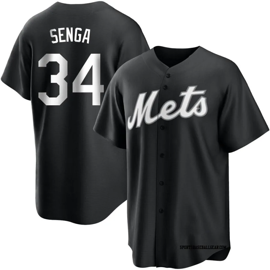 Kodai Senga Youth New York Mets Black/White Replica Jersey