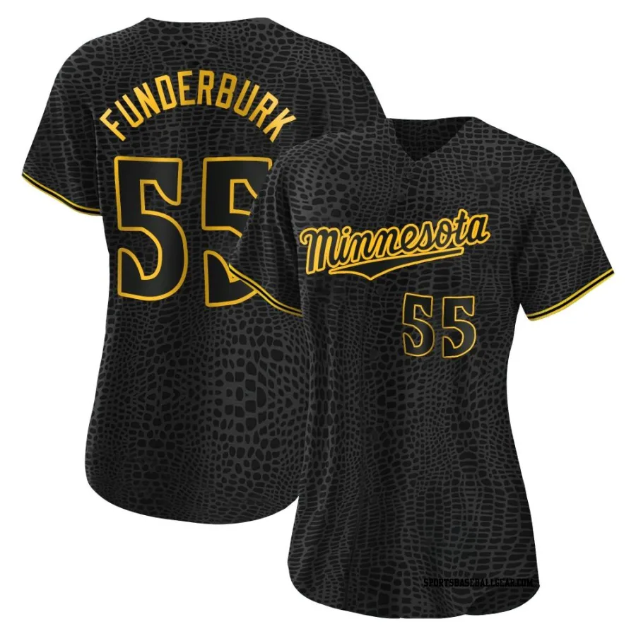Kody Funderburk Women's Minnesota Twins Black Replica Snake Skin City Jersey