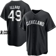 Kolby Allard Men's Cleveland Guardians Black/White Replica Jersey