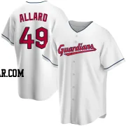 Kolby Allard Youth Cleveland Guardians White Replica Home Jersey