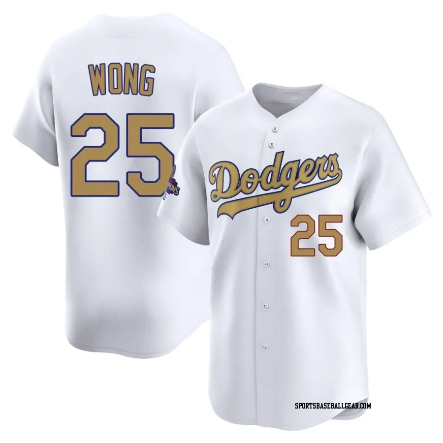 Kolten Wong Men's Los Angeles Dodgers Gold Limited White 2025 Collection Jersey