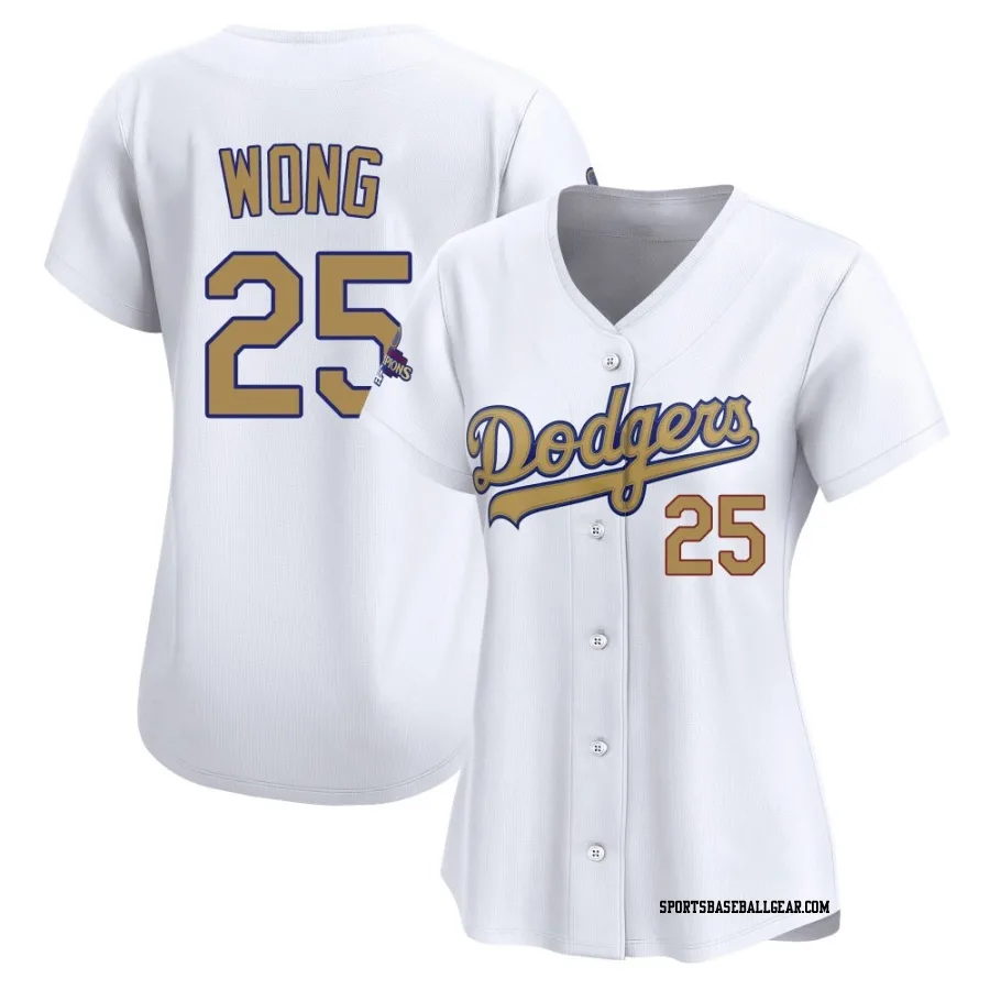 Kolten Wong Women's Los Angeles Dodgers Gold Limited White 2025 Collection Jersey
