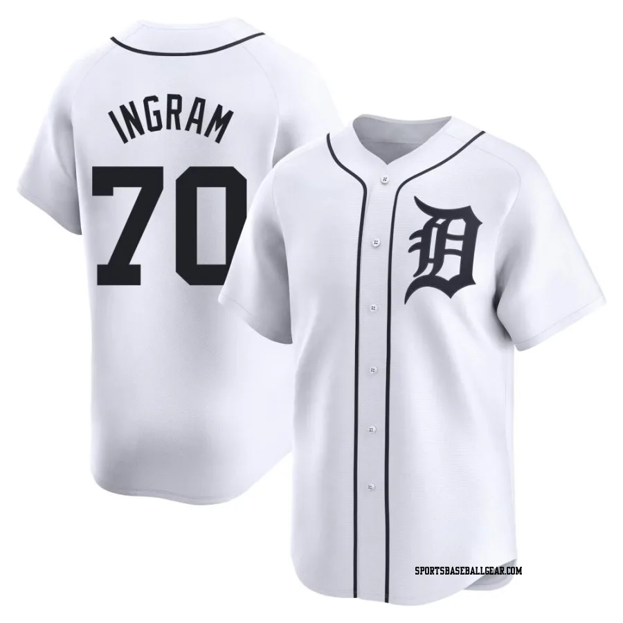 Kolton Ingram Men's Detroit Tigers White Limited Home Jersey