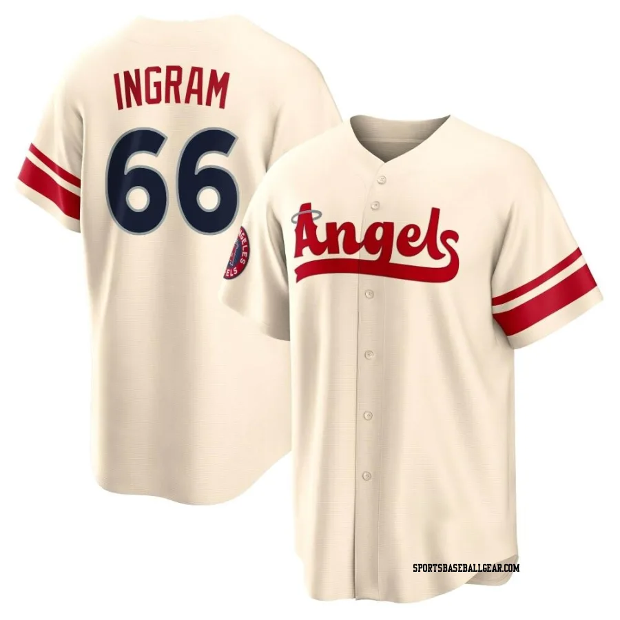 Kolton Ingram Men's Los Angeles Angels Cream Replica 2022 City Connect Jersey
