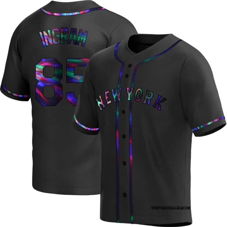 Kolton Ingram Men's New York Mets Black Holographic Replica Alternate Jersey
