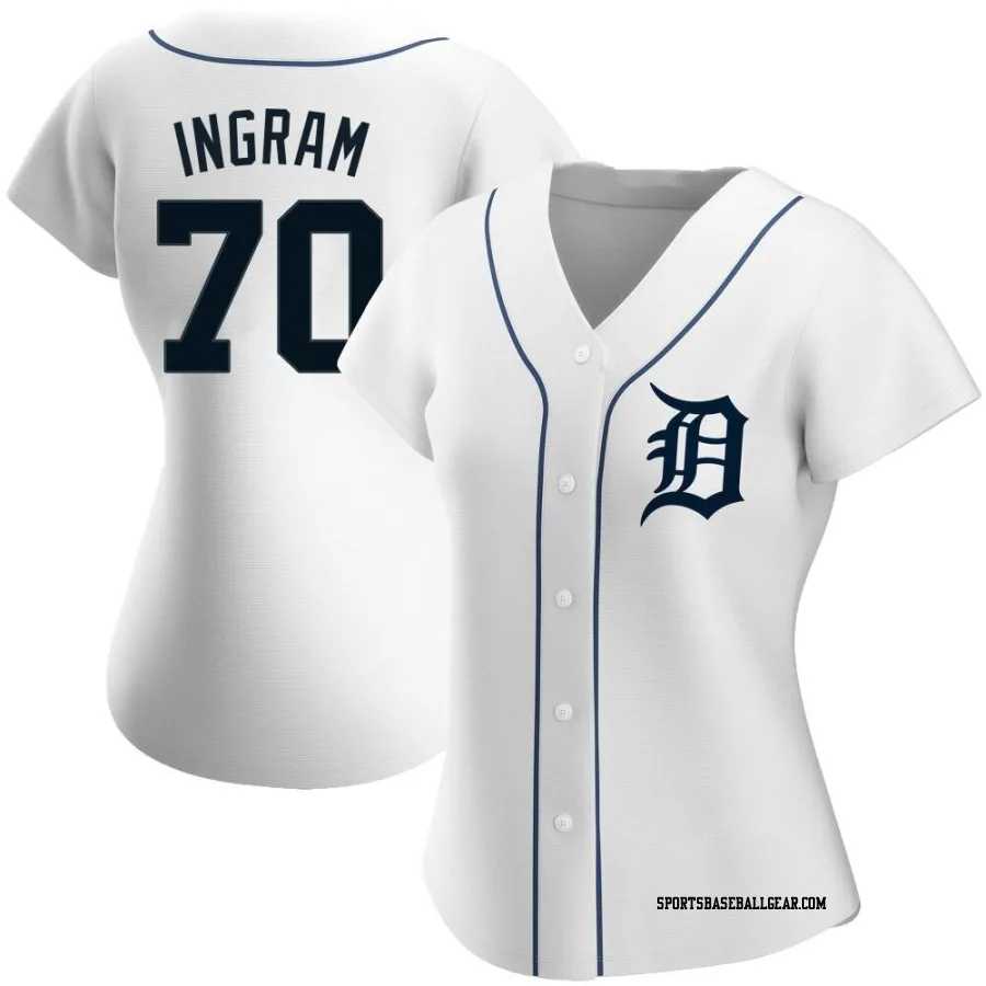 Kolton Ingram Women's Detroit Tigers White Authentic Home Jersey