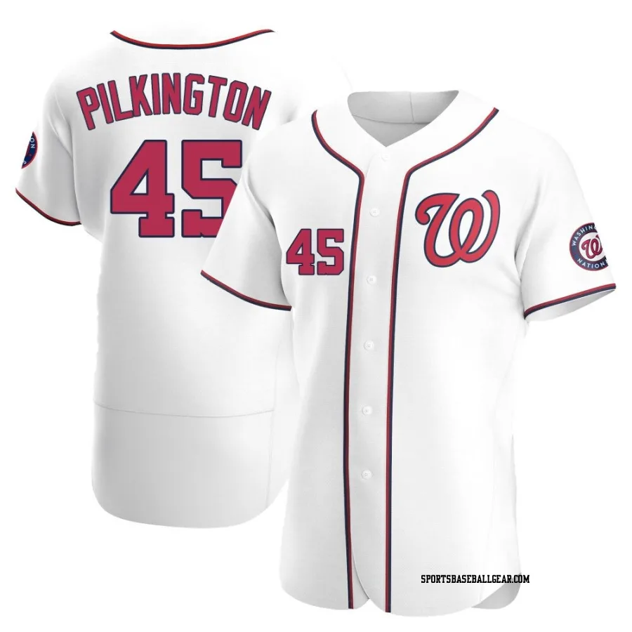 Konnor Pilkington Men's Washington Nationals White Authentic Home Jersey