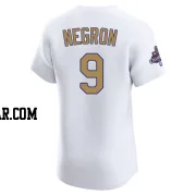 Kristopher Negron Men's Los Angeles Dodgers Gold Elite White 2025 Collection Jersey