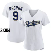 Kristopher Negron Women's Los Angeles Dodgers White/Gold Authentic 2021 Gold Program Player Jersey