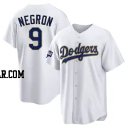 Kristopher Negron Youth Los Angeles Dodgers White/Gold Replica 2021 Gold Program Player Jersey