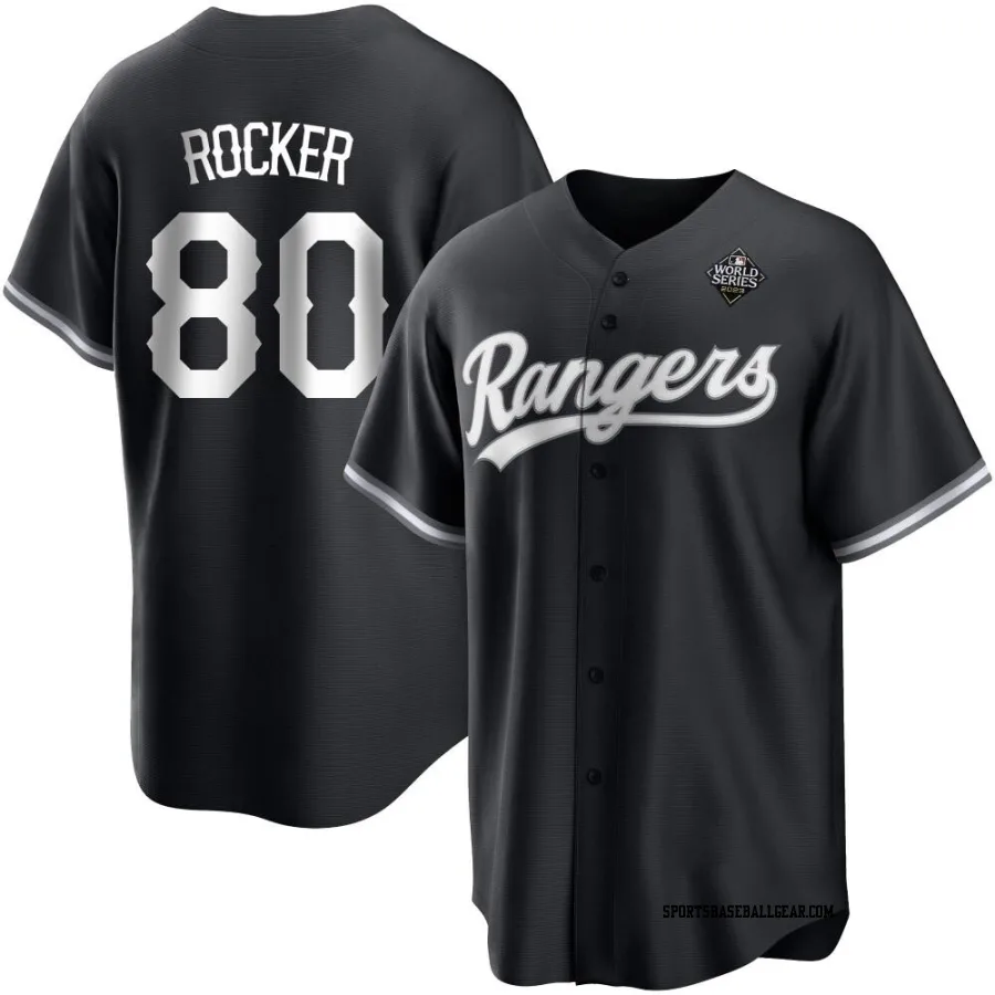 Kumar Rocker Men's Texas Rangers White Replica Black 2023 World Series Jersey