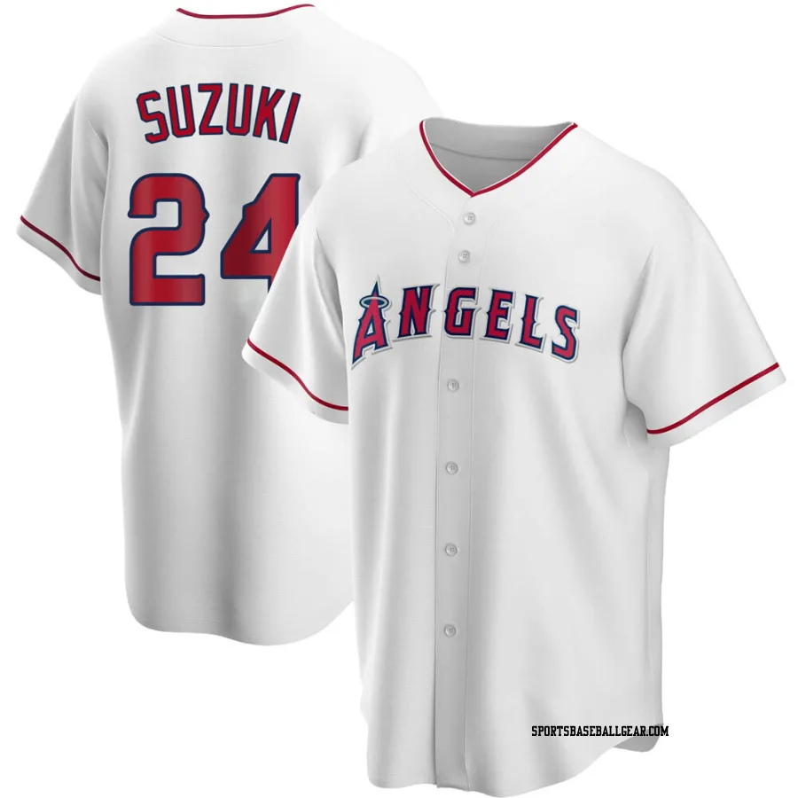 Kurt Suzuki Youth Los Angeles Angels White Replica Home Jersey