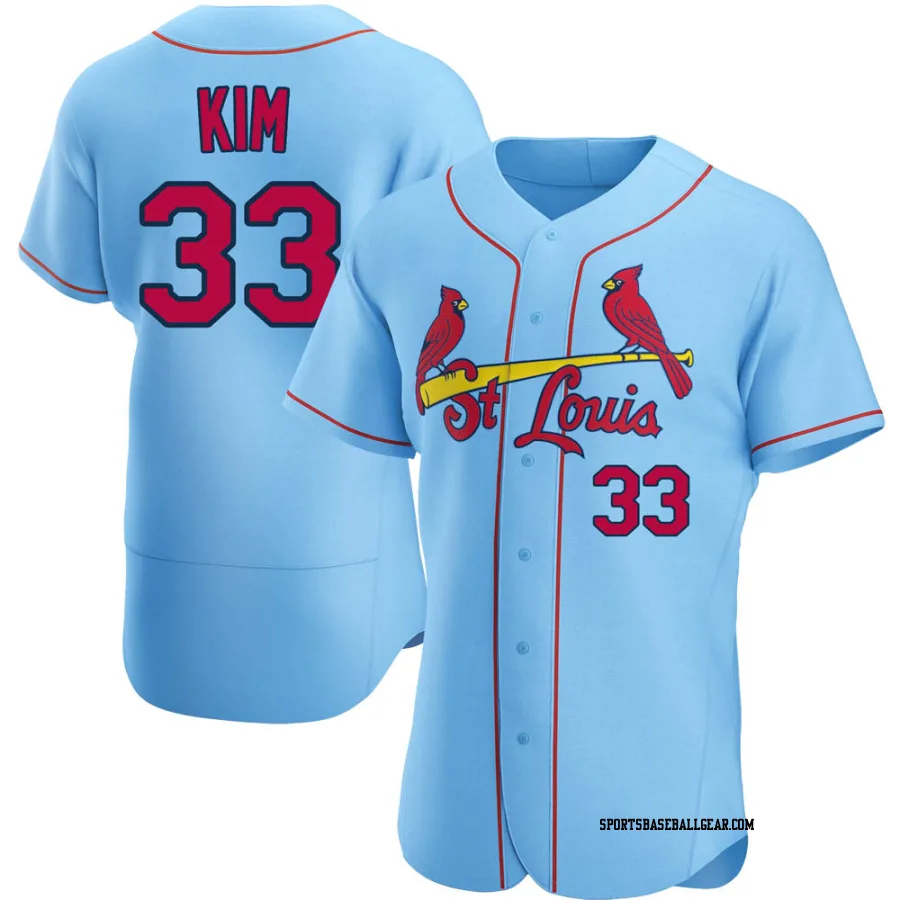 Kwang Hyun Kim Men's St. Louis Cardinals Light Blue Authentic Alternate Jersey