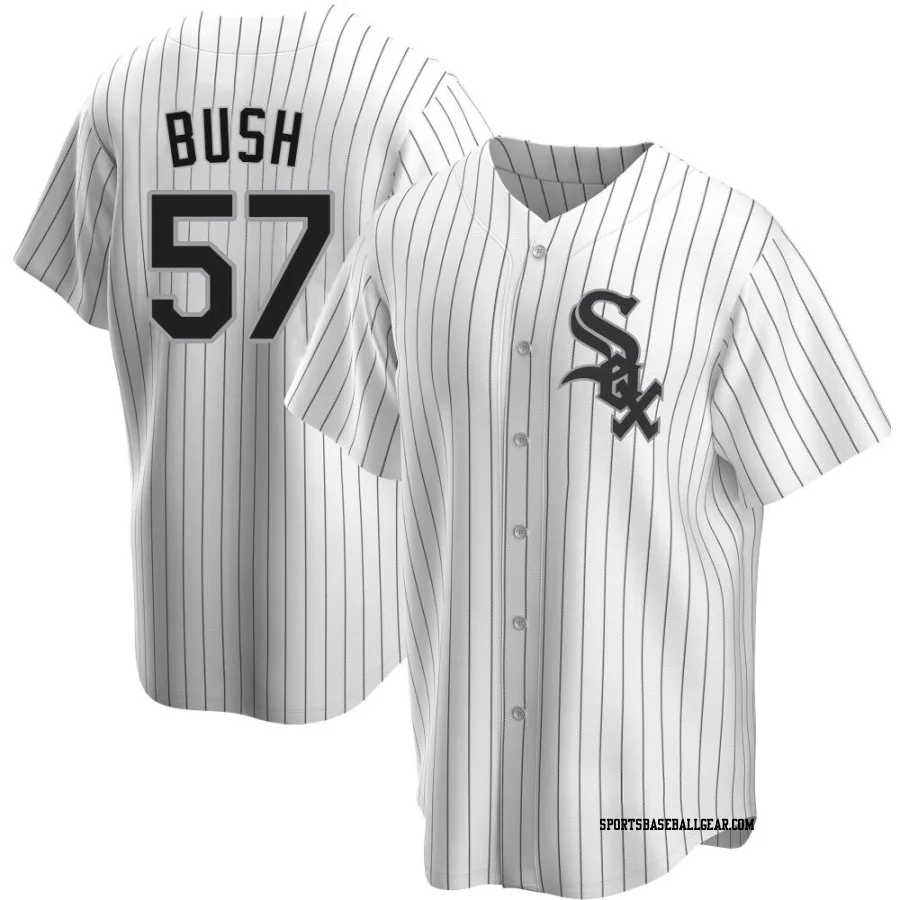 Ky Bush Men&#039;s Chicago White Sox White Replica Home Jersey