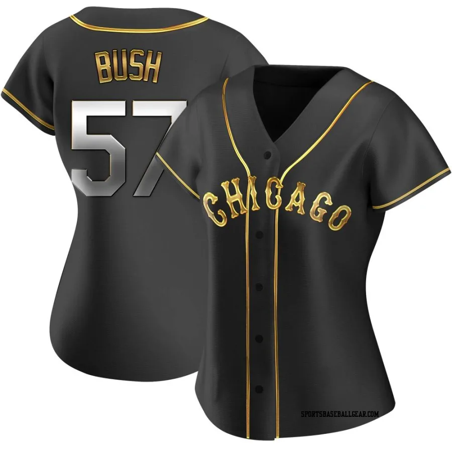 Ky Bush Women&#039;s Chicago White Sox Black Golden Replica Alternate Jersey