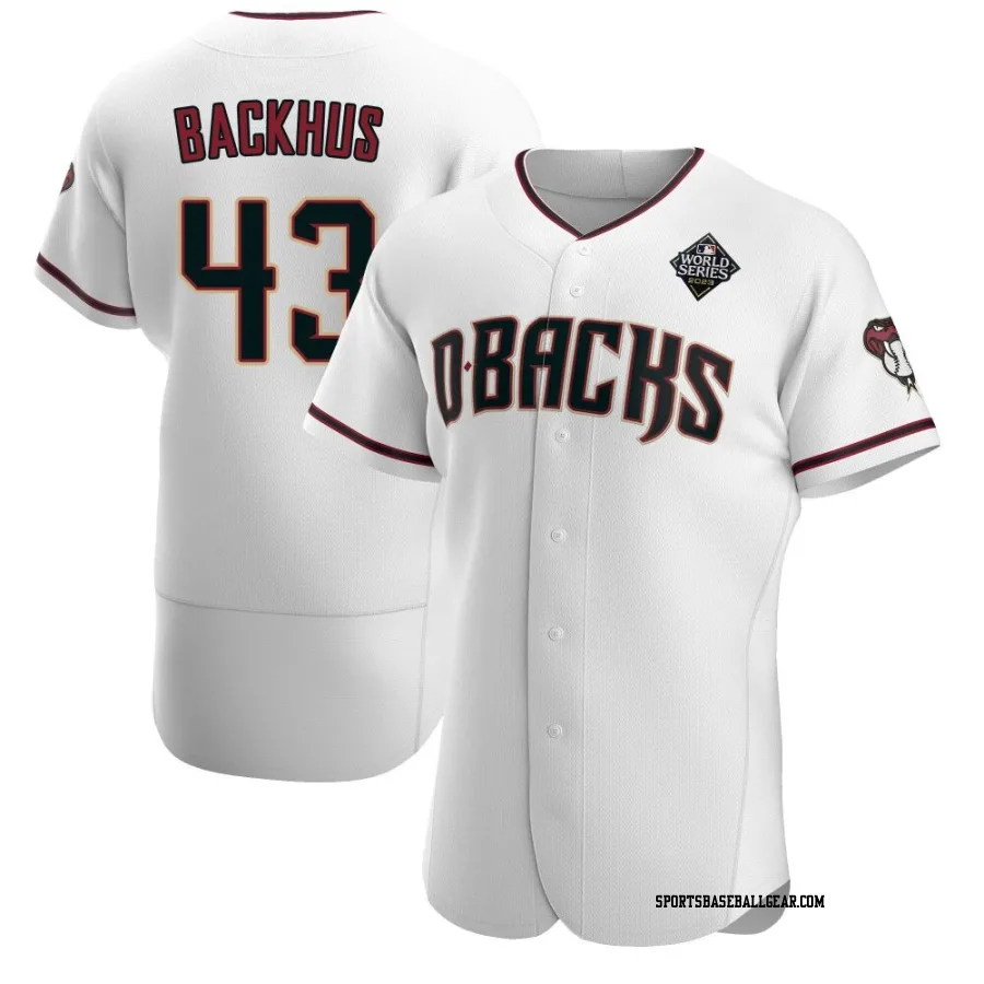 Kyle Backhus Men's Arizona Diamondbacks White Authentic Crimson Home 2023 World Series Jersey