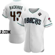Kyle Backhus Men's Arizona Diamondbacks White Authentic Teal Alternate 2023 World Series Jersey