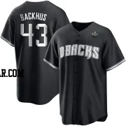 Kyle Backhus Men's Arizona Diamondbacks White Replica Black 2023 World Series Jersey