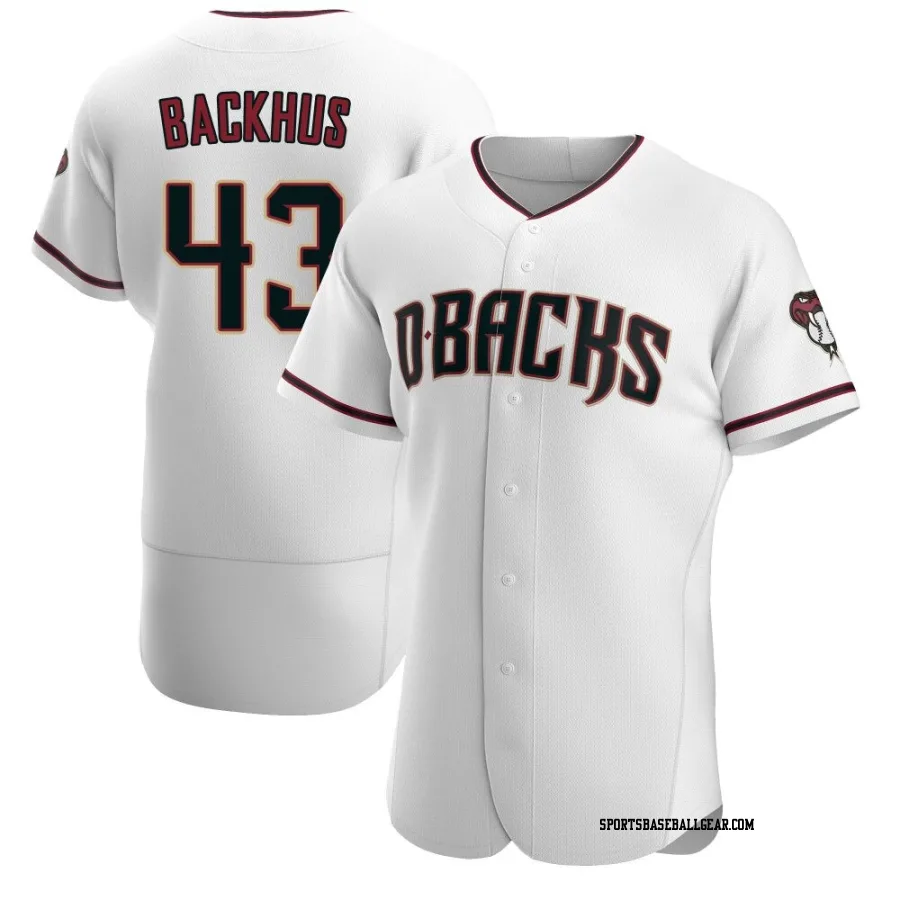 Kyle Backhus Men's Arizona Diamondbacks White/Crimson Authentic Home Jersey