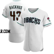 Kyle Backhus Men's Arizona Diamondbacks White/Teal Authentic Alternate Jersey