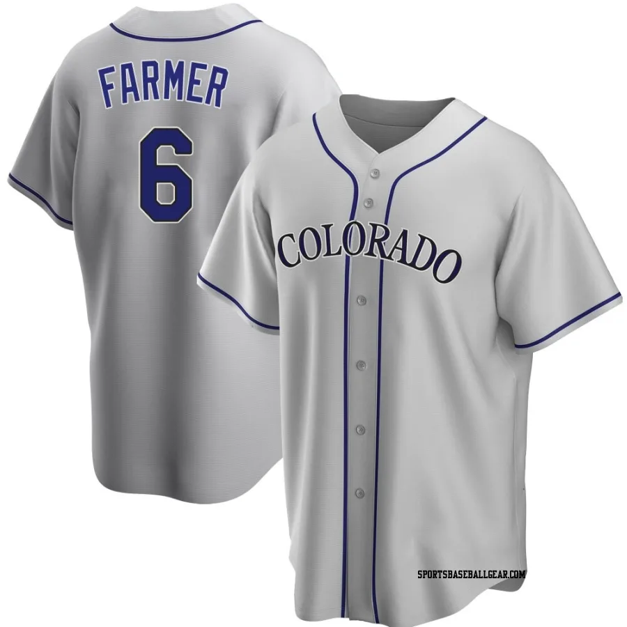 Kyle Farmer Men's Colorado Rockies Gray Replica Road Jersey