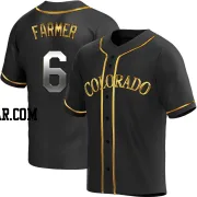 Kyle Farmer Youth Colorado Rockies Black Golden Replica Alternate Jersey