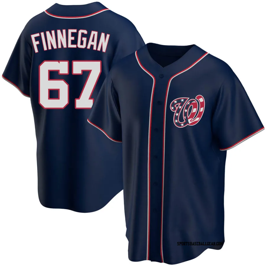 Kyle Finnegan Men's Washington Nationals Navy Replica Alternate Team Jersey