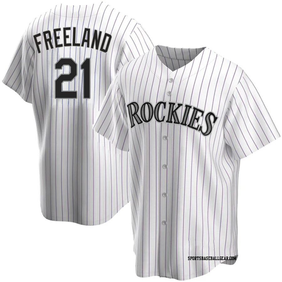 Kyle Freeland Youth Colorado Rockies White Replica Home Jersey
