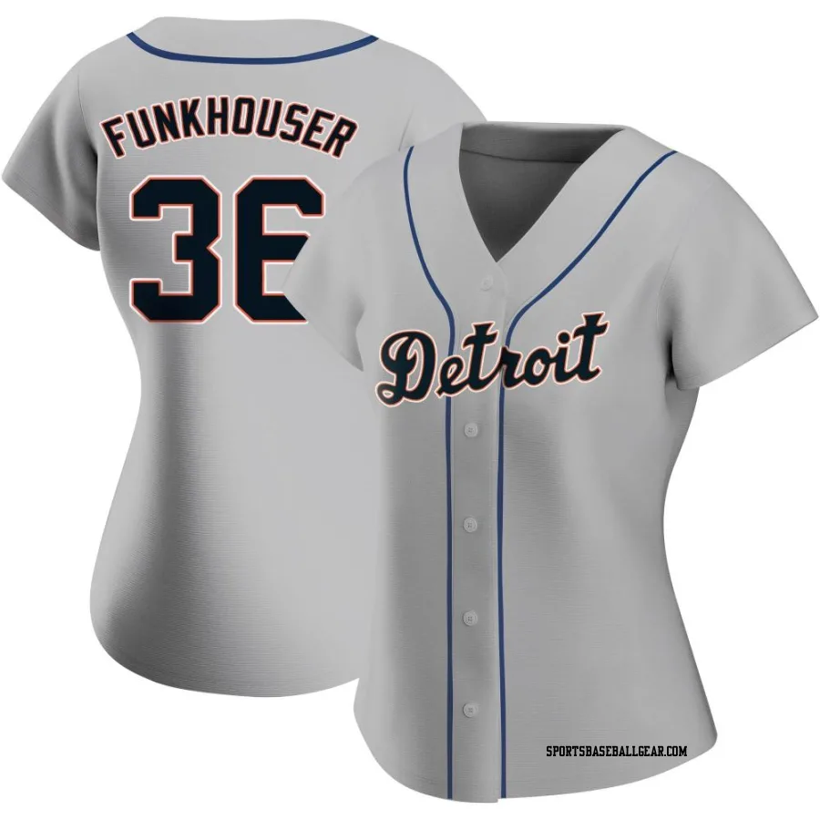 Kyle Funkhouser Women's Detroit Tigers Gray Authentic Road Jersey