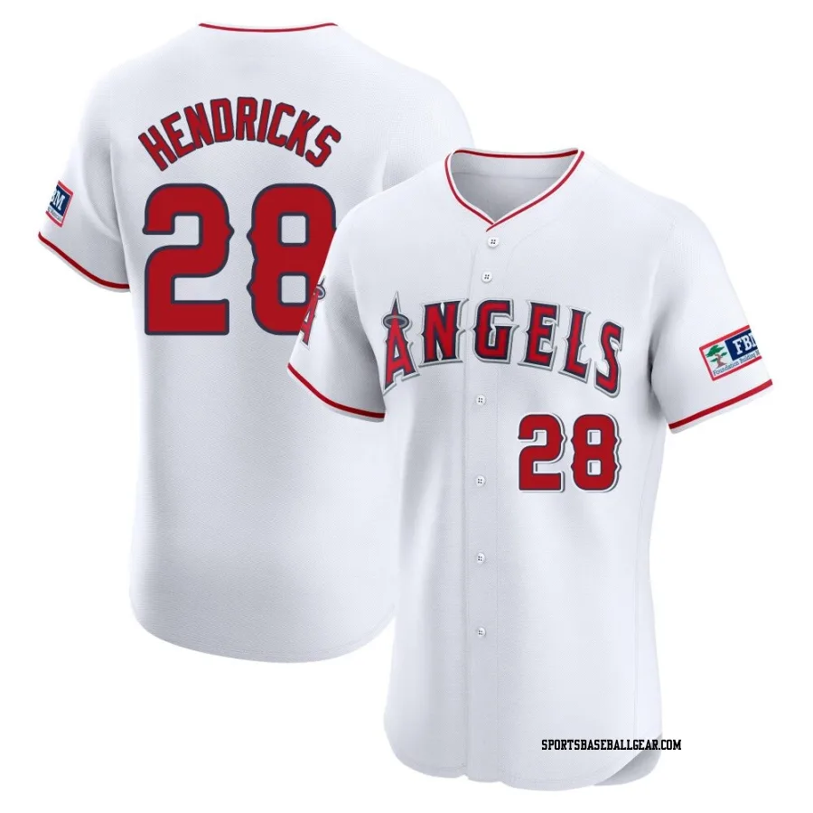 Kyle Hendricks Men's Los Angeles Angels White Elite Home Patch Jersey