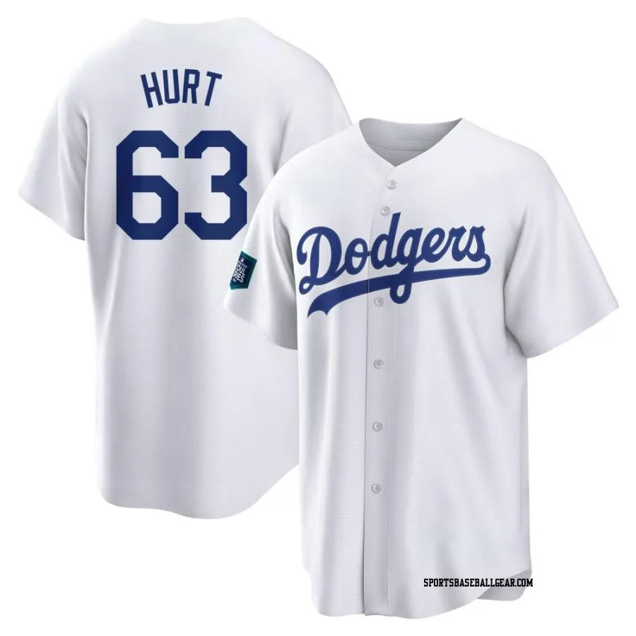 Kyle Hurt Men's Los Angeles Dodgers White Replica 2024 World Tour Seoul Series Home Jersey