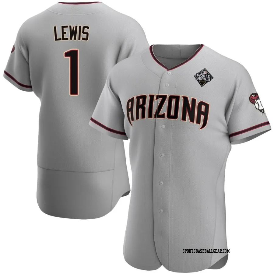 Kyle Lewis Men's Arizona Diamondbacks Gray Authentic Road 2023 World Series Jersey