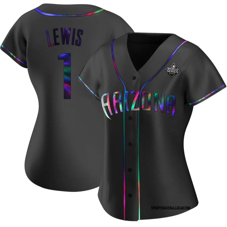 Kyle Lewis Women's Arizona Diamondbacks Black Holographic Authentic Alternate 2023 World Series Jersey