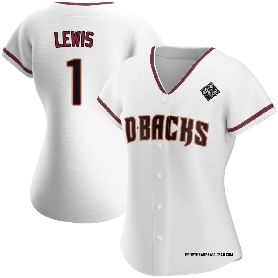 Kyle Lewis Women's Arizona Diamondbacks White Replica Home 2023 World Series Jersey