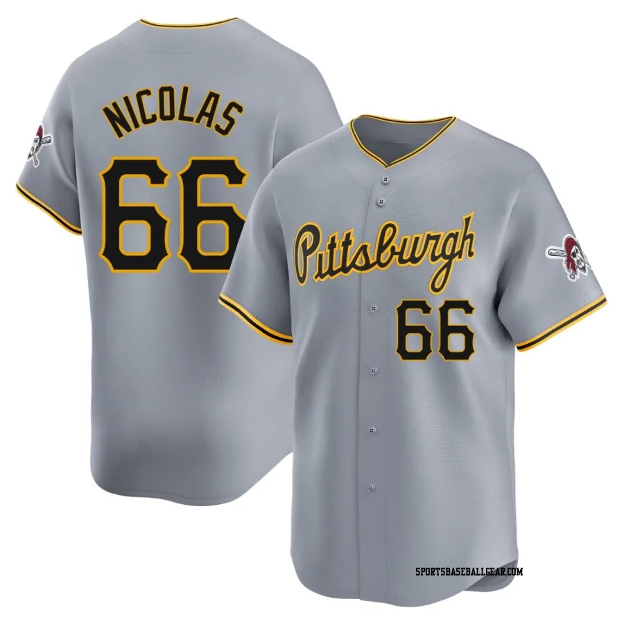 Kyle Nicolas Men's Pittsburgh Pirates Gray Limited Away Jersey