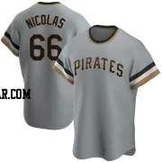 Kyle Nicolas Men's Pittsburgh Pirates Gray Replica Road Cooperstown Collection Jersey