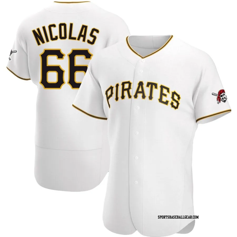 Kyle Nicolas Men's Pittsburgh Pirates White Authentic Home Jersey