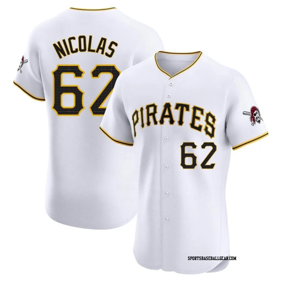 Kyle Nicolas Men's Pittsburgh Pirates White Elite Home Jersey