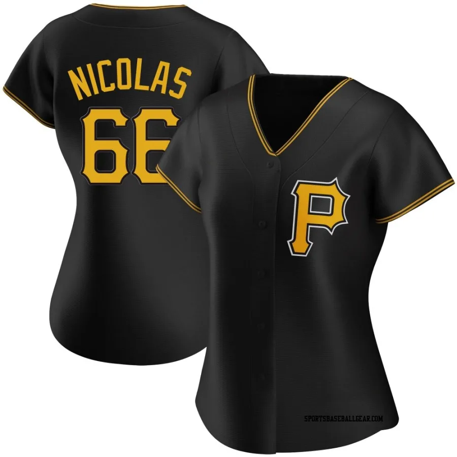 Kyle Nicolas Women's Pittsburgh Pirates Black Authentic Alternate Jersey