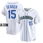Kyle Seager Men's Seattle Mariners White Limited Throwback Cooperstown Collection Jersey