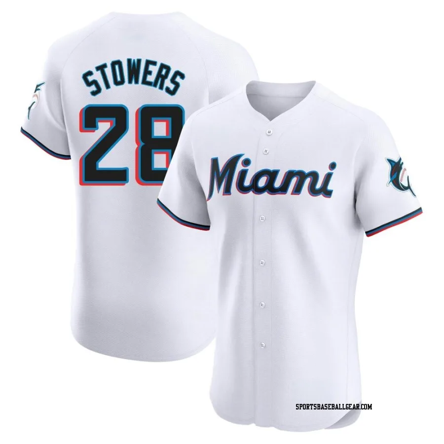 Kyle Stowers Men's Miami Marlins White Elite Home Jersey