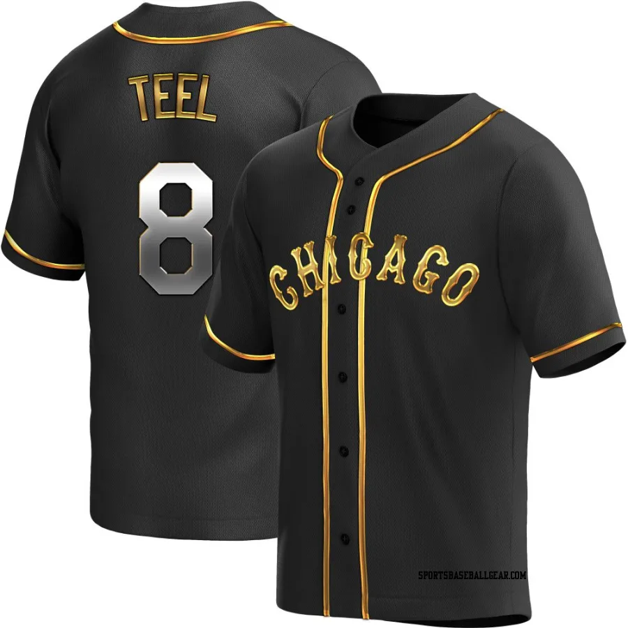 Kyle Teel Men's Chicago White Sox Black Golden Replica Alternate Jersey