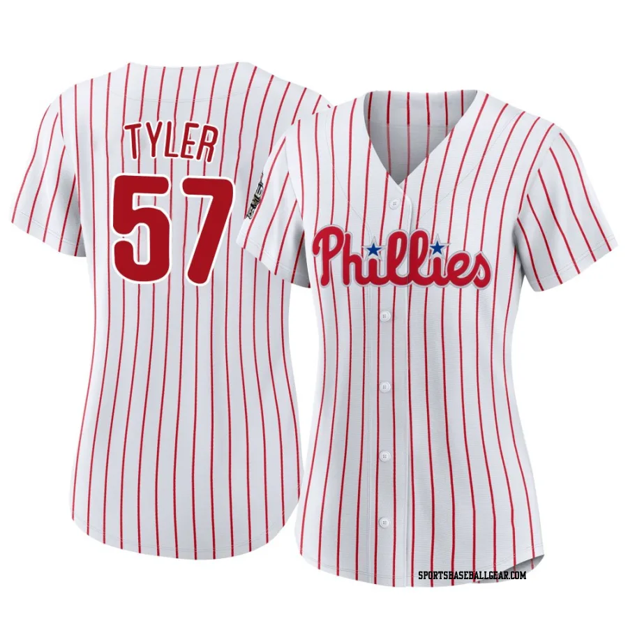 Kyle Tyler Women's Philadelphia Phillies White Authentic 2022 World Series Home Jersey