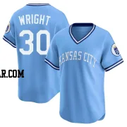 Kyle Wright Men's Kansas City Royals Light Blue Limited Throwback Cooperstown Collection Jersey