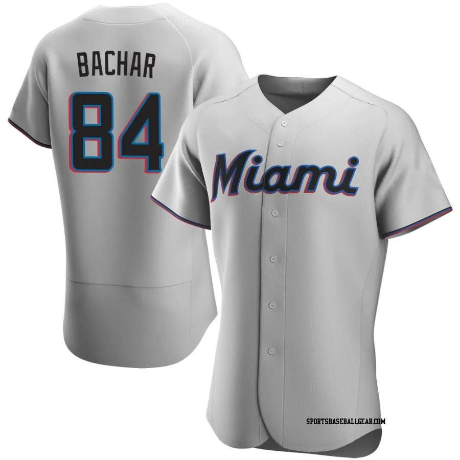 Lake Bachar Men's Miami Marlins Gray Authentic Road Jersey