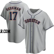 Lance Berkman Men's Houston Astros Gray Replica Road Jersey