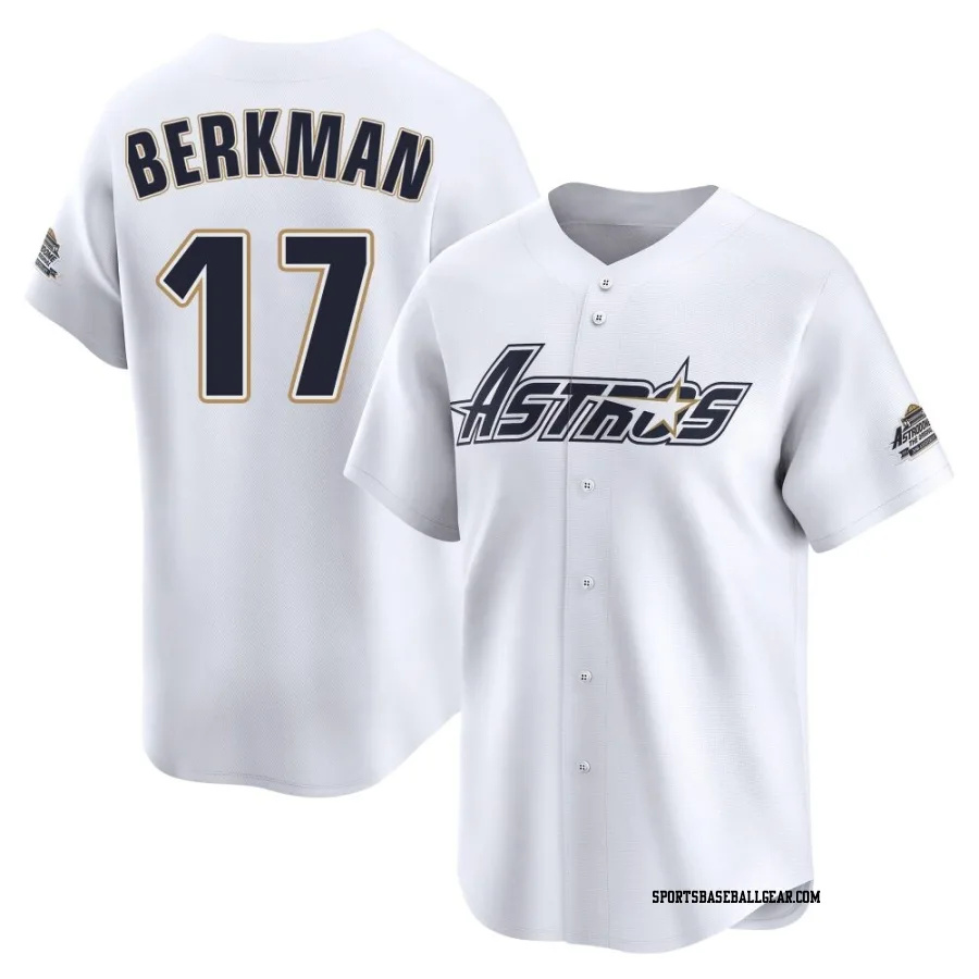 Lance Berkman Men's Houston Astros White Limited Throwback Cooperstown Collection Jersey